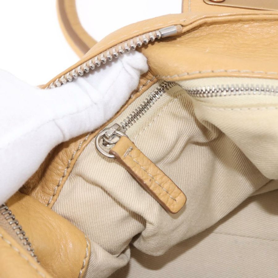 【日本直送】Chloe Paddington 手提包 皮革 米色 金 銀色 正品 am11920V-24