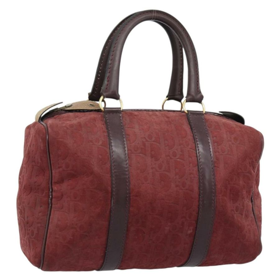【日本直送】Christian Dior Trotter帆布波士頓包,麂皮紅色金色,正品,貨號186895-0
