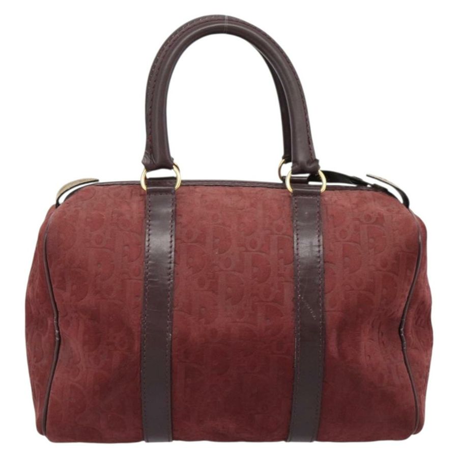 【日本直送】Christian Dior Trotter帆布波士頓包,麂皮紅色金色,正品,貨號186895-1