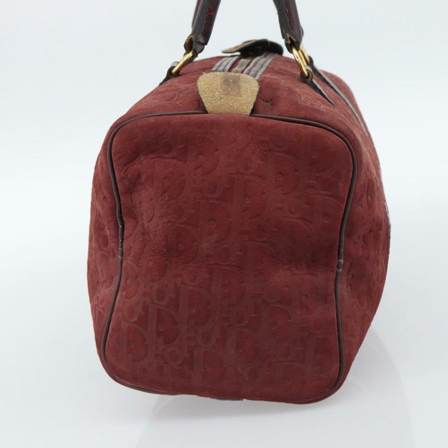 【日本直送】Christian Dior Trotter帆布波士頓包,麂皮紅色金色,正品,貨號186895-3