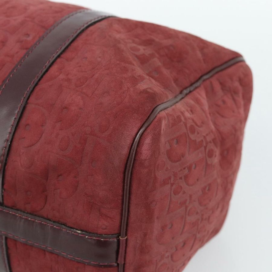 【日本直送】Christian Dior Trotter帆布波士頓包,麂皮紅色金色,正品,貨號186895-8