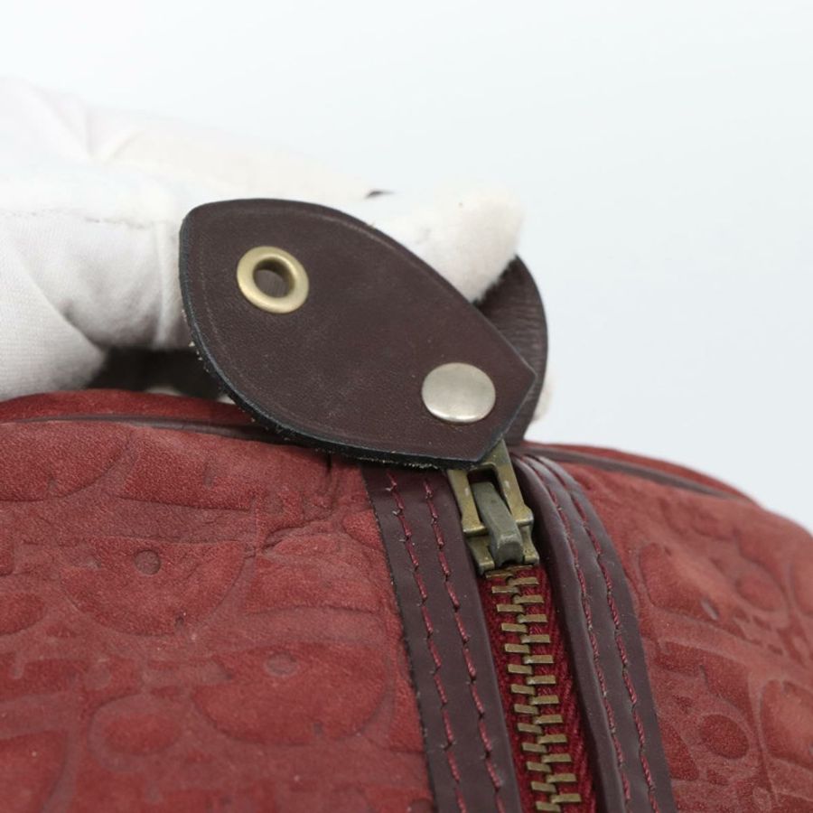 【日本直送】Christian Dior Trotter帆布波士頓包,麂皮紅色金色,正品,貨號186895-9