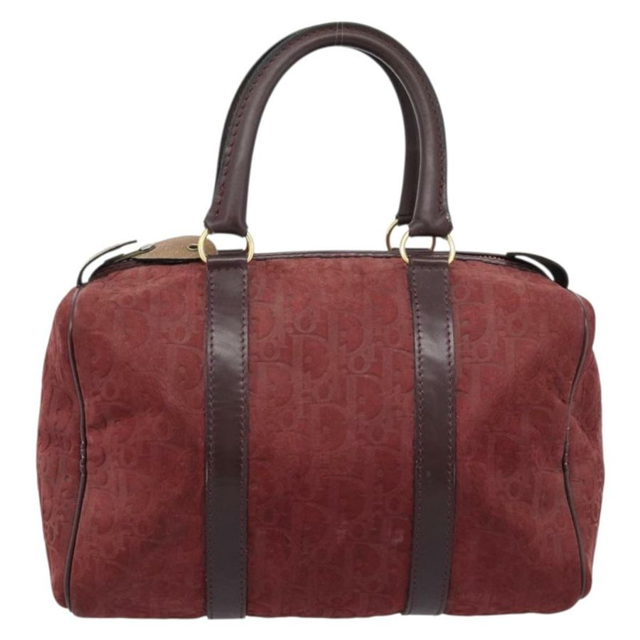 【日本直送】Christian Dior Trotter帆布波士頓包,麂皮紅色金色,正品,貨號186895-12
