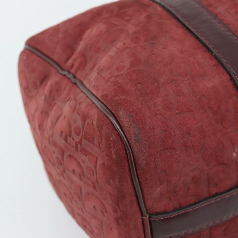 【日本直送】Christian Dior Trotter帆布波士頓包,麂皮紅色金色,正品,貨號186895-13