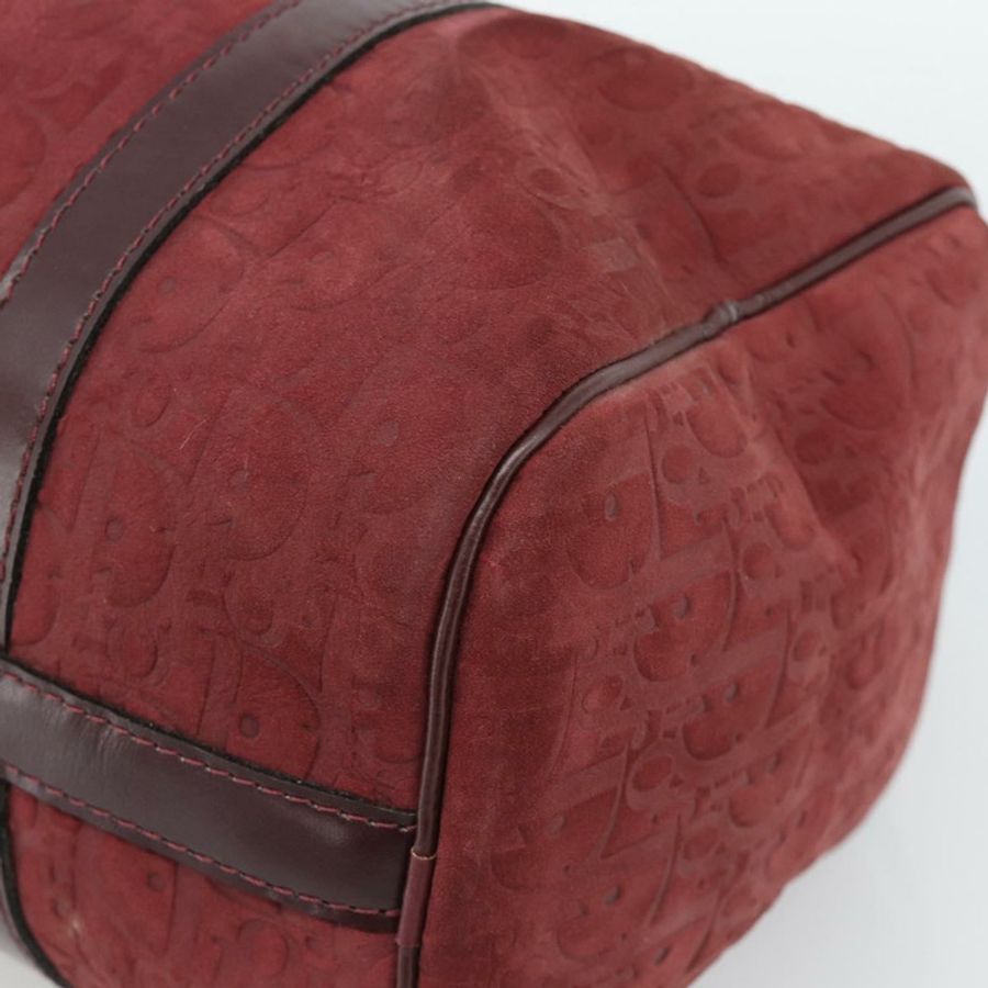 【日本直送】Christian Dior Trotter帆布波士頓包,麂皮紅色金色,正品,貨號186895-14