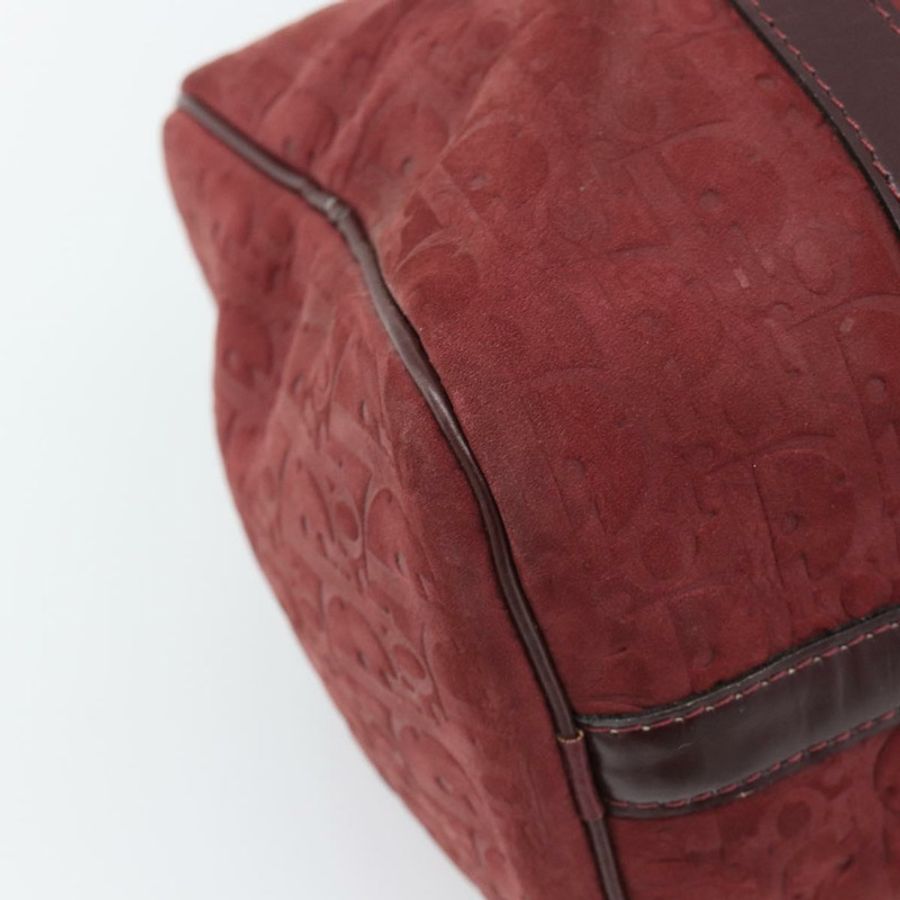 【日本直送】Christian Dior Trotter帆布波士頓包,麂皮紅色金色,正品,貨號186895-15