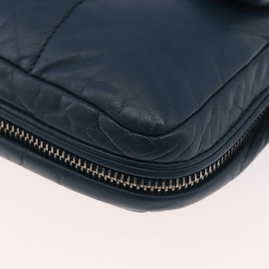 【日本直送】PRADA 鏈條單肩包 皮革 藍色 銀色 正品 186890V-14