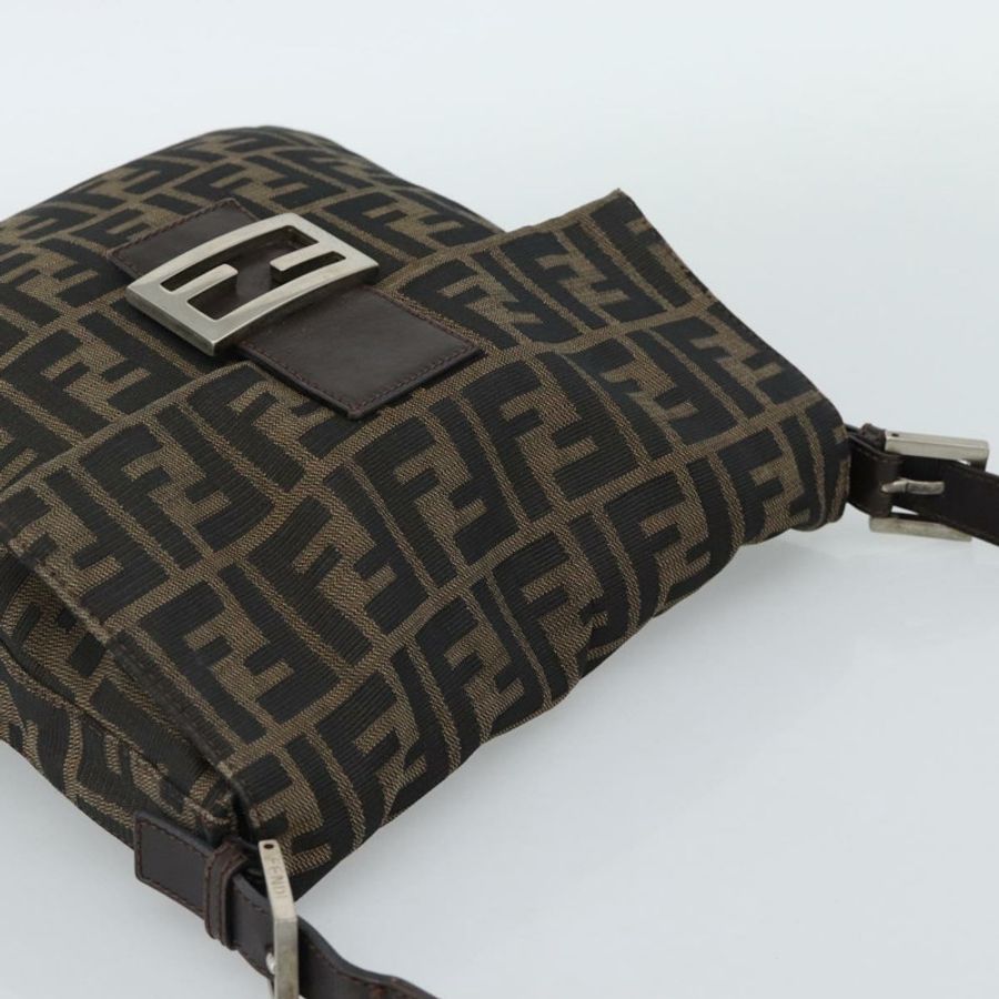 【日本直送】FENDI Zucca帆布單肩包 黑色 棕色 正品 186892V-5