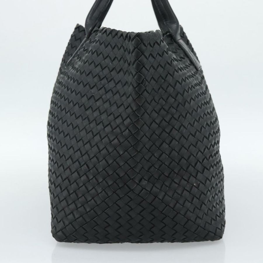 【日本直送】BOTTEGA VENETA INTRECCIATO Cabas MM 手提包,黑色真皮,正品,貨號 187044SAV-2
