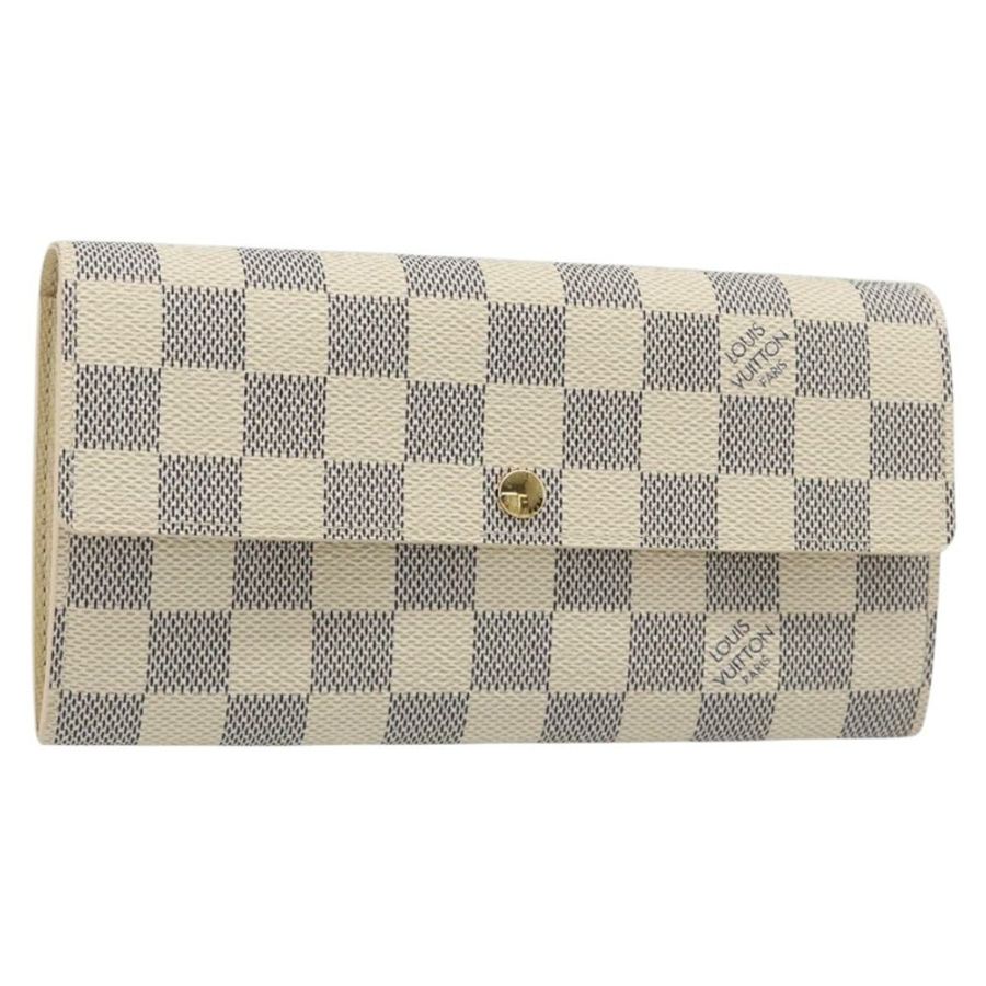 【日本直送】路易威登 Damier Azur Portefeuille Sarah 長版皮夾 N61735 LV Auth 186278V-0