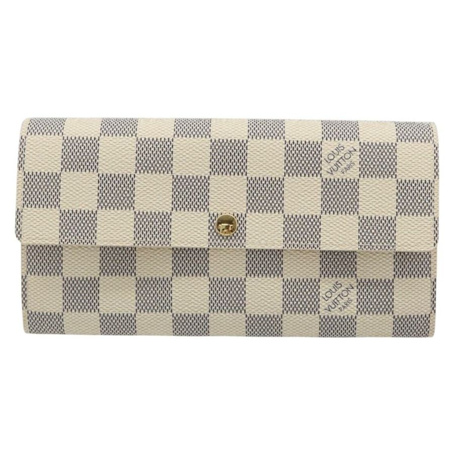 【日本直送】路易威登 Damier Azur Portefeuille Sarah 長版皮夾 N61735 LV Auth 186278V-12