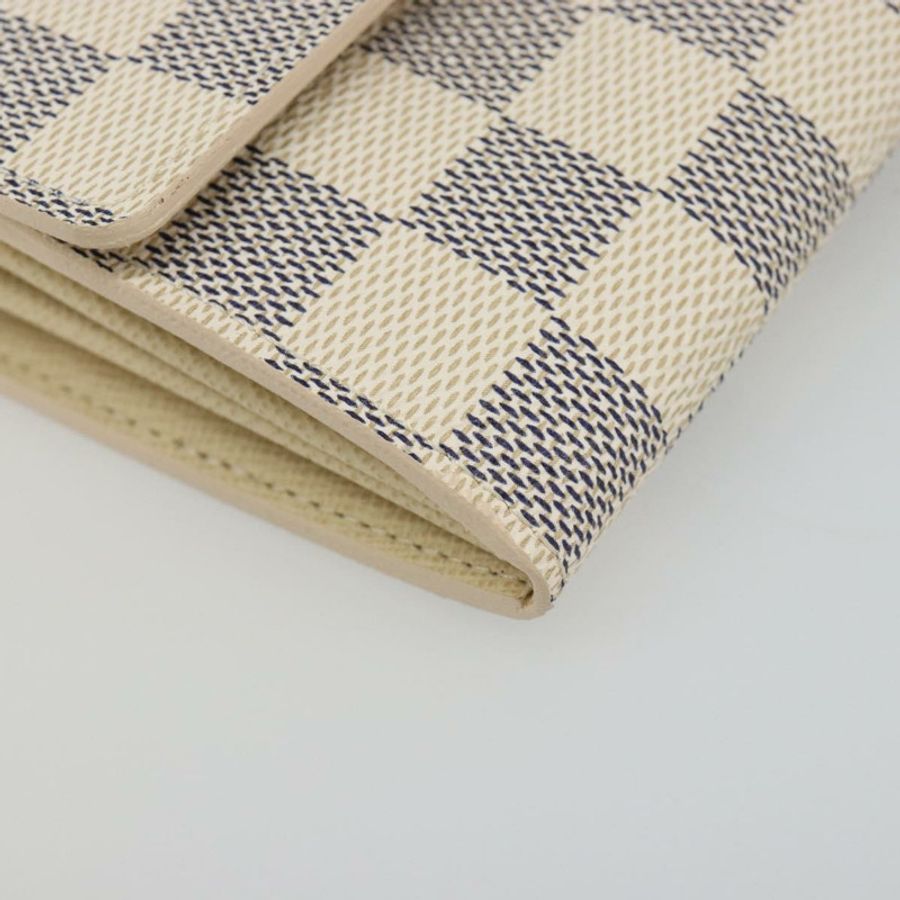 【日本直送】路易威登 Damier Azur Portefeuille Sarah 長版皮夾 N61735 LV Auth 186278V-13