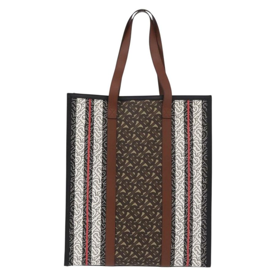 【日本直送】BURBERRY 手提包 PVC 皮革 棕色 金色 正品 186186M-1