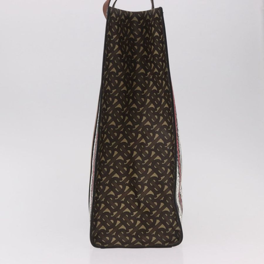 【日本直送】BURBERRY 手提包 PVC 皮革 棕色 金色 正品 186186M-3