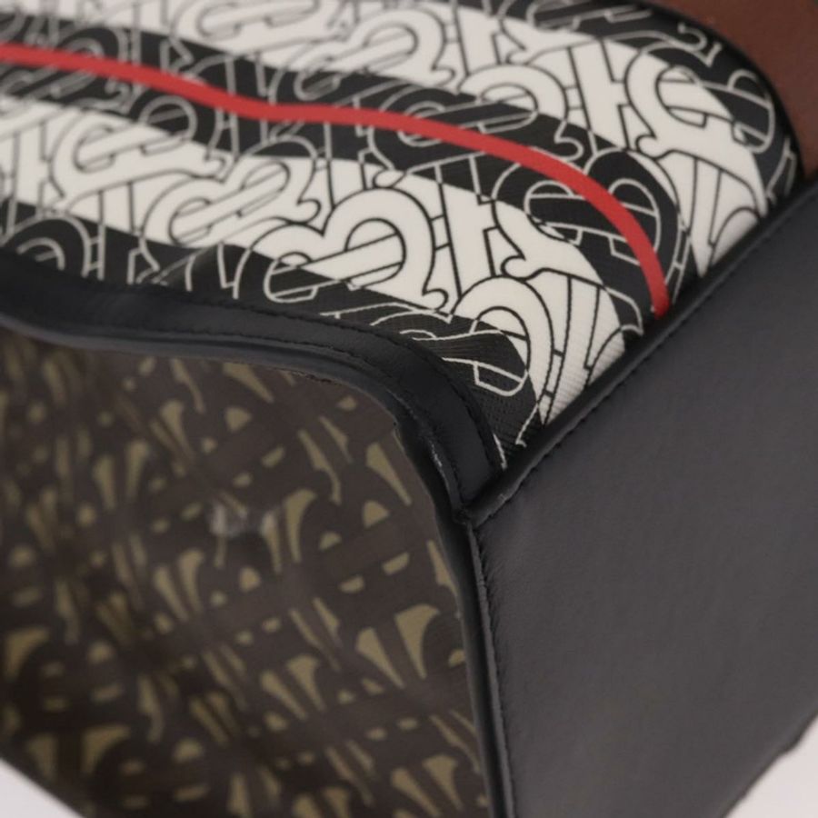 【日本直送】BURBERRY 手提包 PVC 皮革 棕色 金色 正品 186186M-8