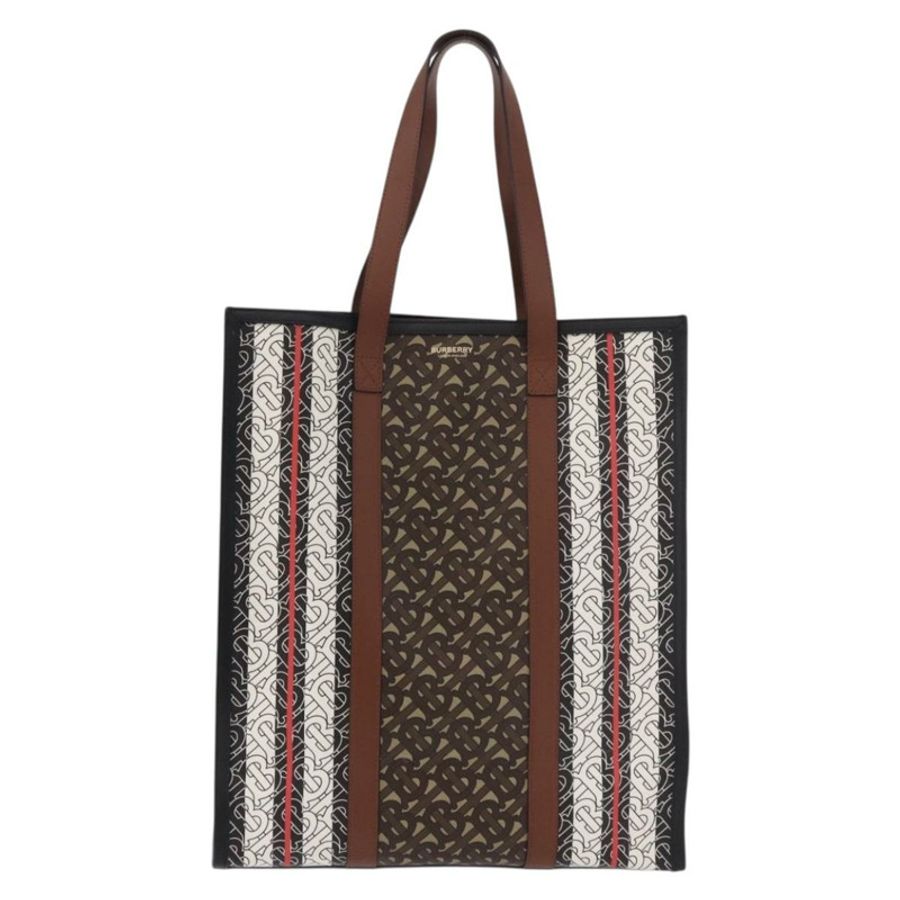 【日本直送】BURBERRY 手提包 PVC 皮革 棕色 金色 正品 186186M-12
