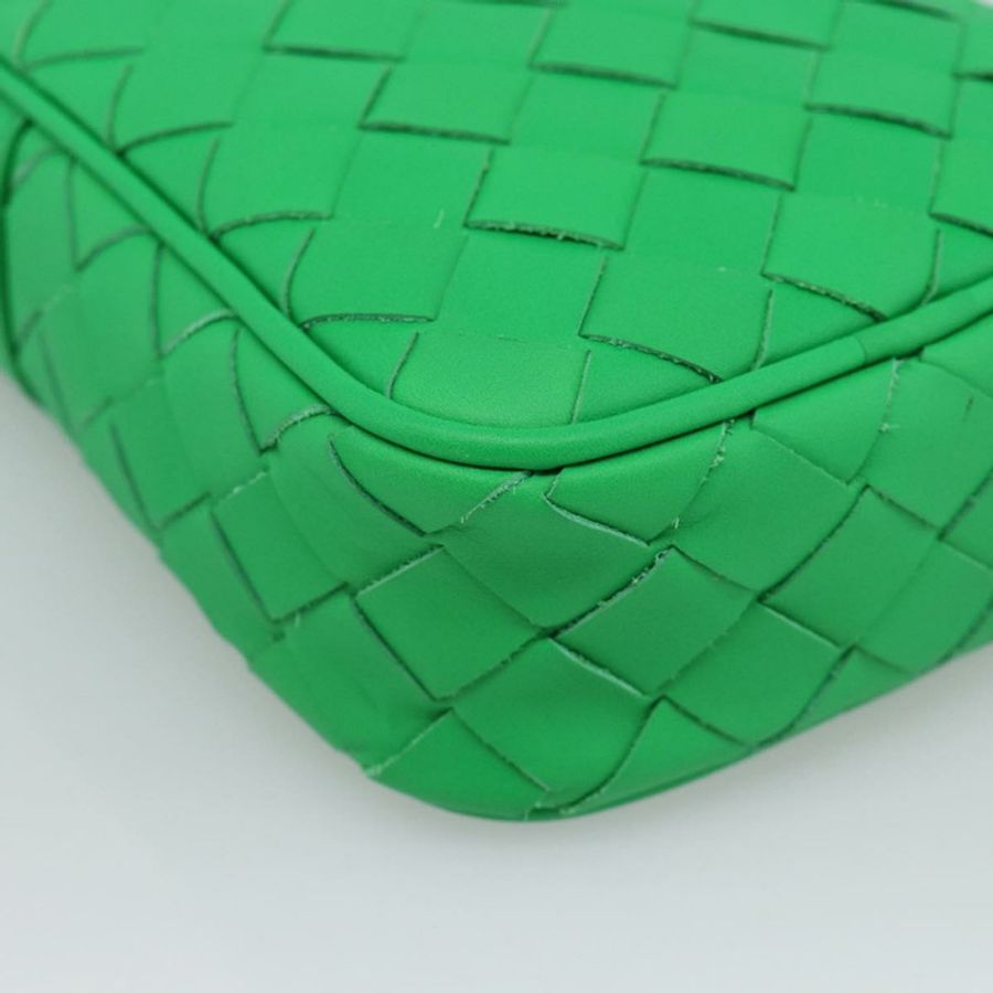 【日本直送】BOTTEGA VENETA INTRECCIATO 皮革肩背包 綠色 銀色 正品 186185M-13