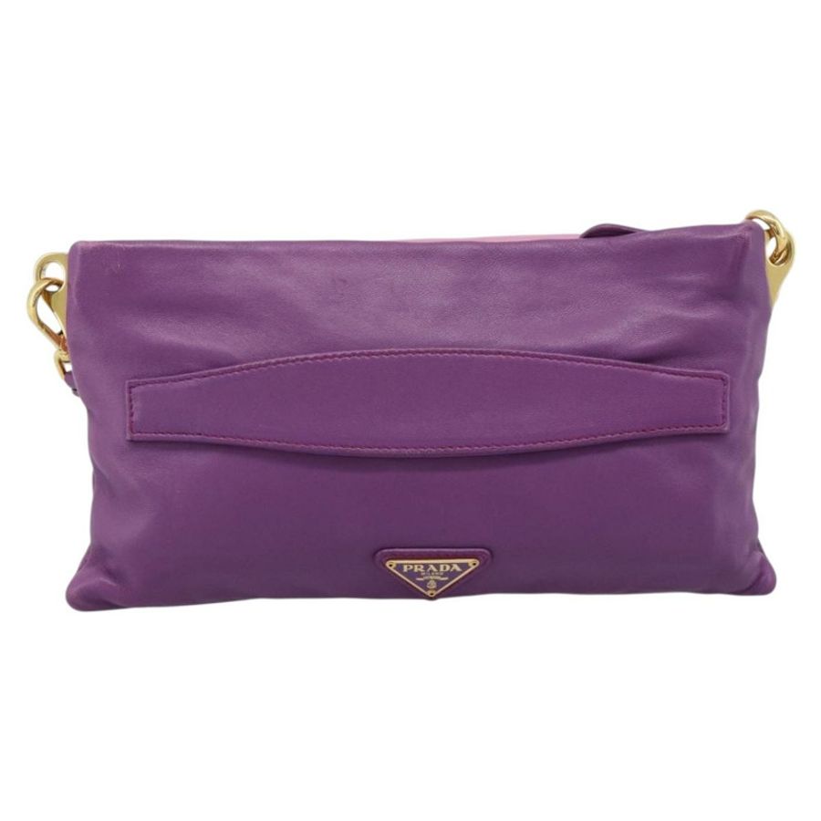 【日本直送】PRADA 紫色金色皮革肩背包,正品編號 186122A-1