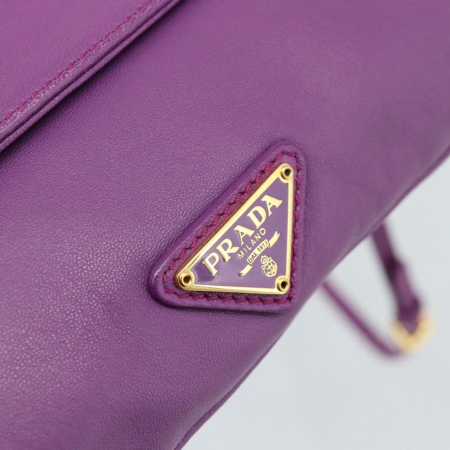 【日本直送】PRADA 紫色金色皮革肩背包,正品編號 186122A-17