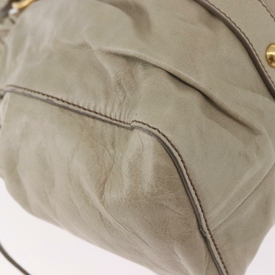 【日本直送】Miu Miu 手提包 皮革 兩用 米色 金色 正品 186300M-16