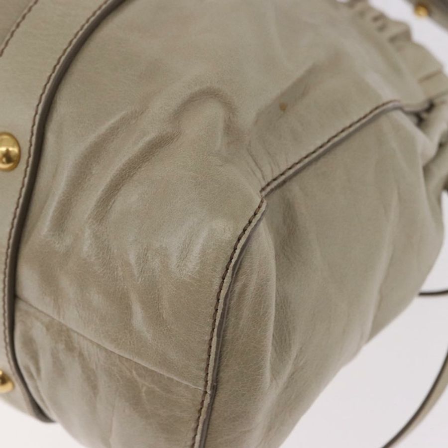 【日本直送】Miu Miu 手提包 皮革 兩用 米色 金色 正品 186300M-17