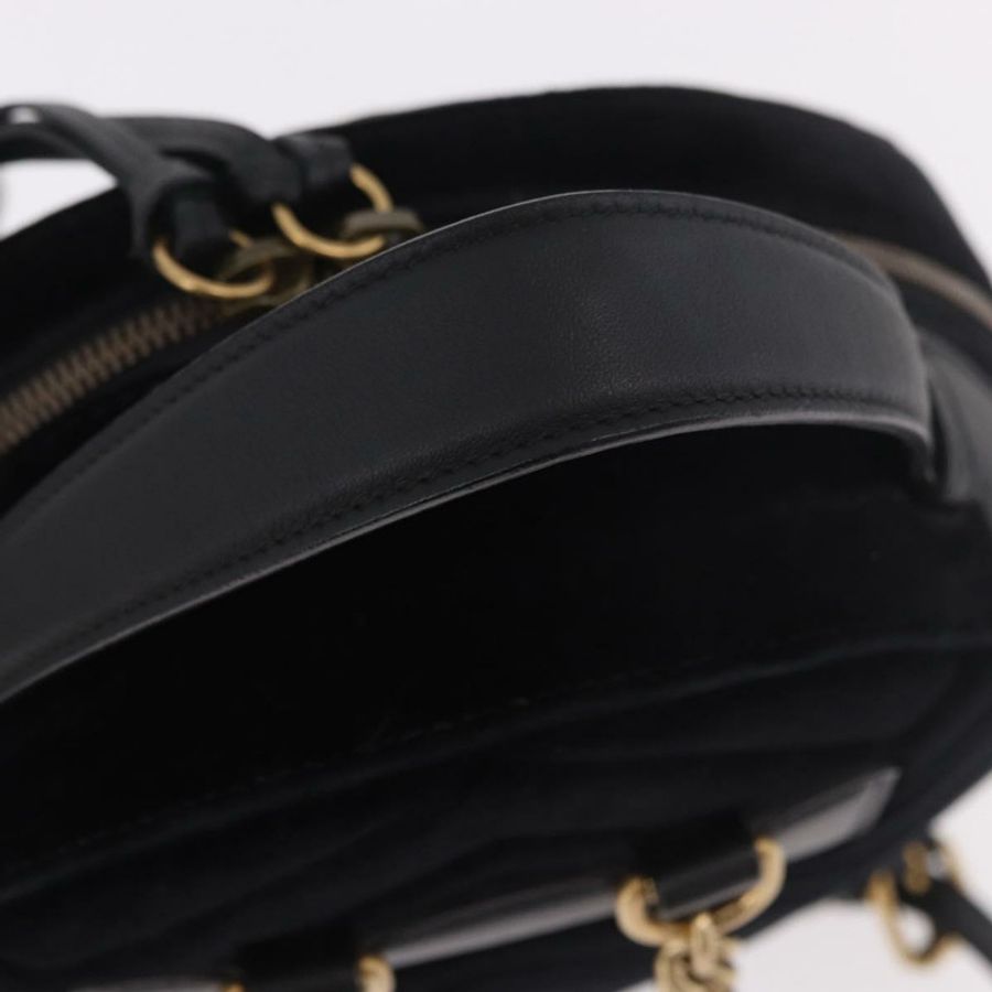 【日本直送】GUCCI GG Marmont 天鵝絨雙肩包,黑色/金色,貨號 524568,正品編號 186222SAM-6