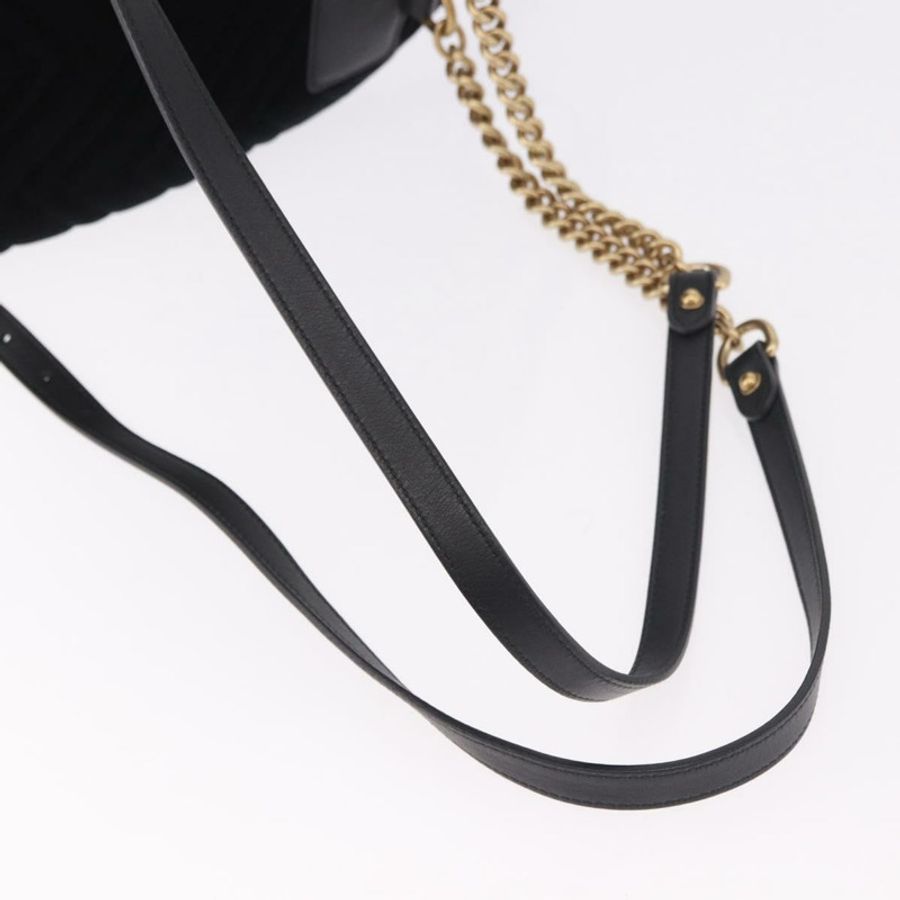 【日本直送】GUCCI GG Marmont 天鵝絨雙肩包,黑色/金色,貨號 524568,正品編號 186222SAM-7