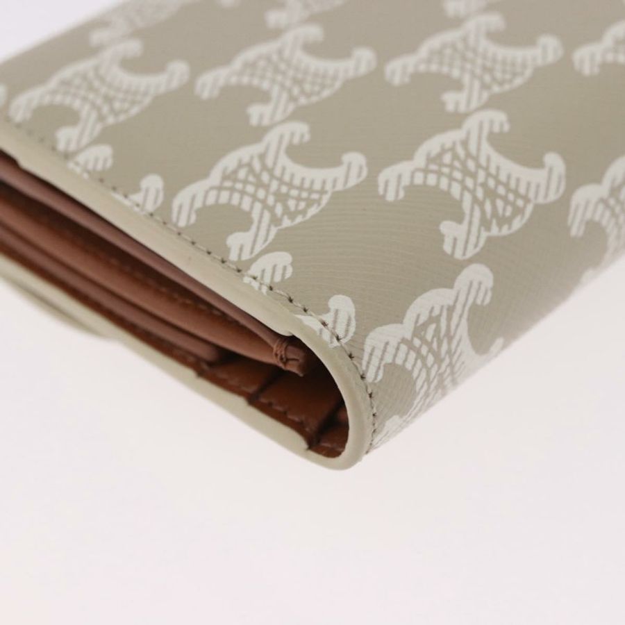 【日本直送】CELINE Triomphe 三折錢包 PVC 米色 金色 正品 186147M-14
