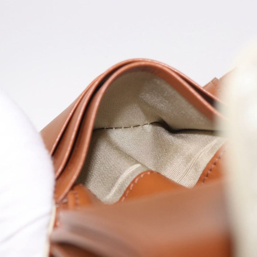 【日本直送】CELINE Triomphe 三折錢包 PVC 米色 金色 正品 186147M-20