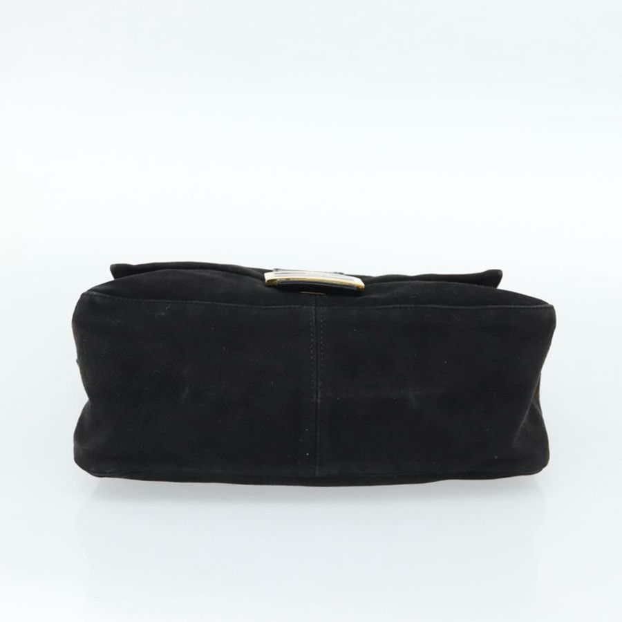 【日本直送】FENDI Mamma Baguette 單肩包,黑色麂皮,金色,正品編號 187561SAM-4