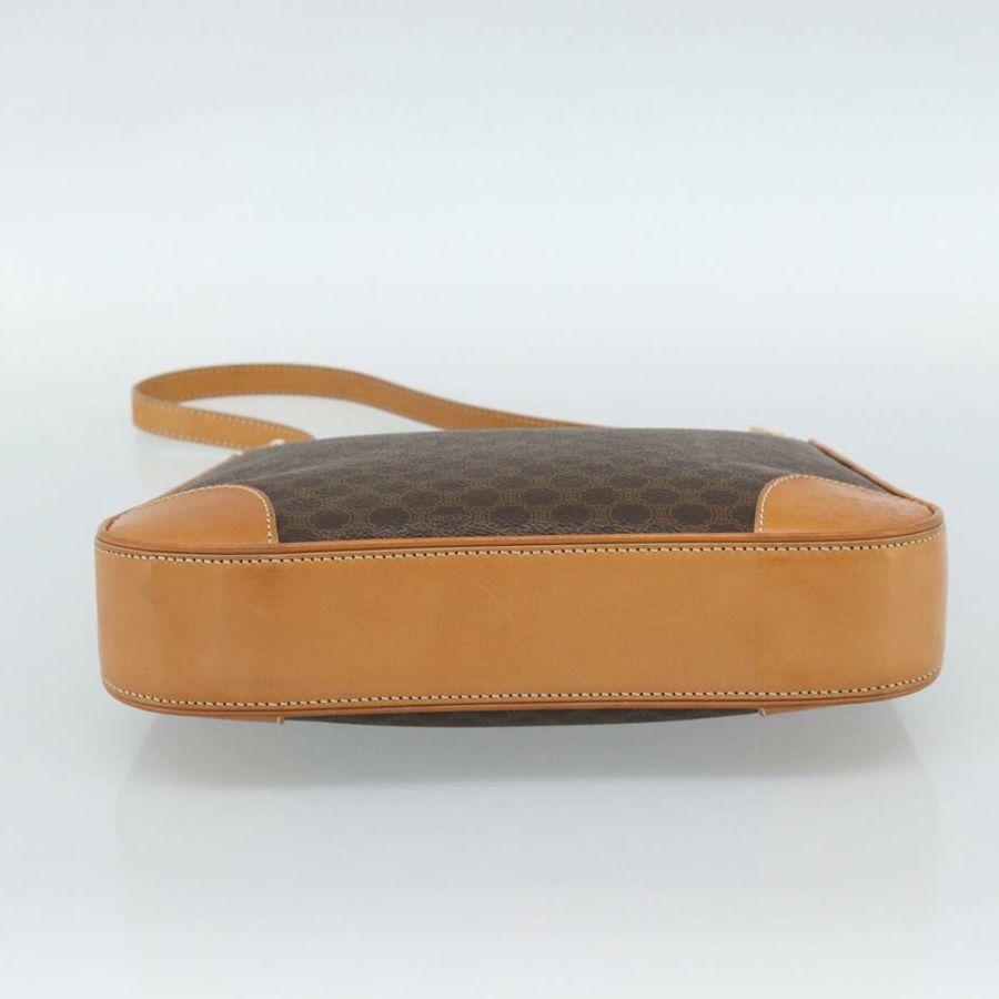 【日本直送】CELINE Macadam帆布肩背包 PVC皮革 棕色 金色 正品 187649V-4