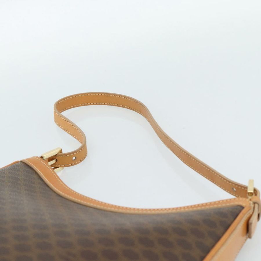 【日本直送】CELINE Macadam帆布肩背包 PVC皮革 棕色 金色 正品 187649V-13