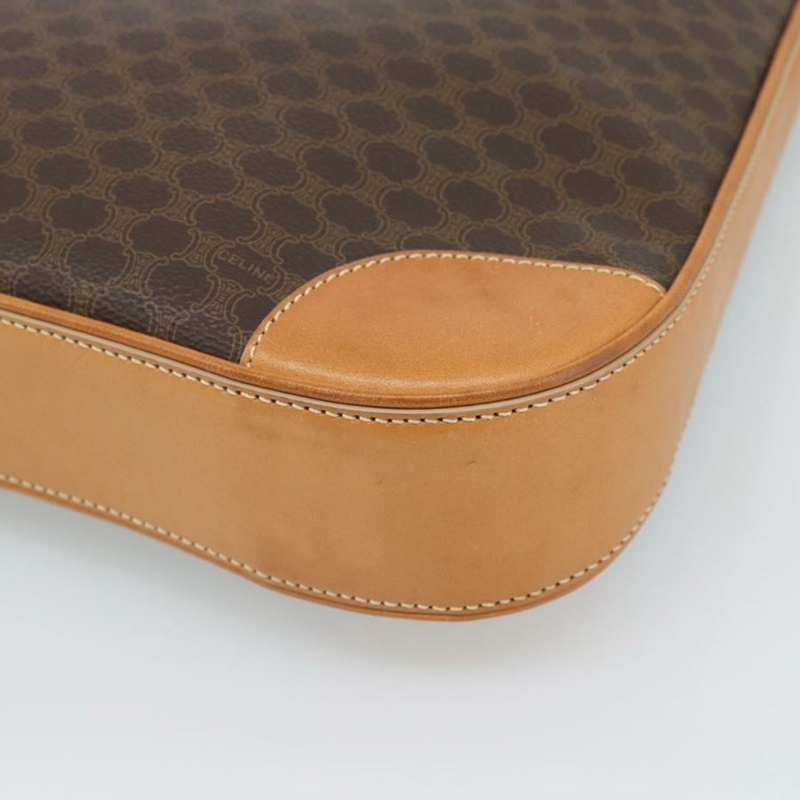 【日本直送】CELINE Macadam帆布肩背包 PVC皮革 棕色 金色 正品 187649V-15