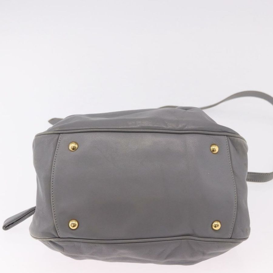 【日本直送】Miu Miu 手提包 皮革 兩用 灰色 金色 正品 187651A-4