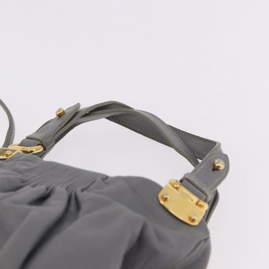 【日本直送】Miu Miu 手提包 皮革 兩用 灰色 金色 正品 187651A-7