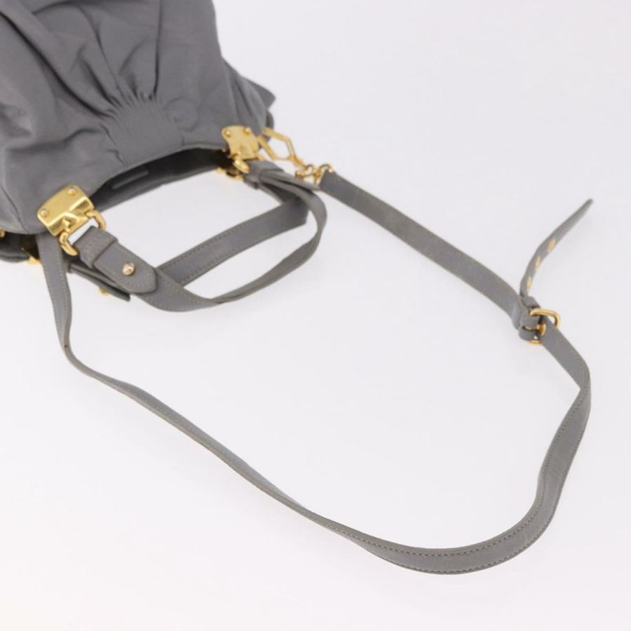 【日本直送】Miu Miu 手提包 皮革 兩用 灰色 金色 正品 187651A-8