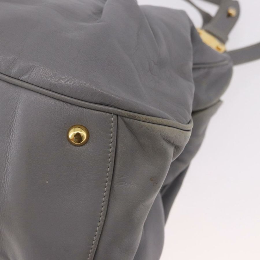 【日本直送】Miu Miu 手提包 皮革 兩用 灰色 金色 正品 187651A-15