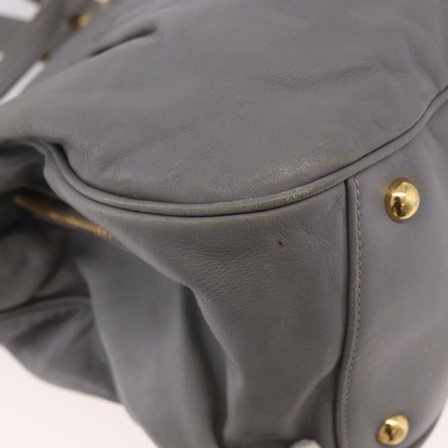 【日本直送】Miu Miu 手提包 皮革 兩用 灰色 金色 正品 187651A-16