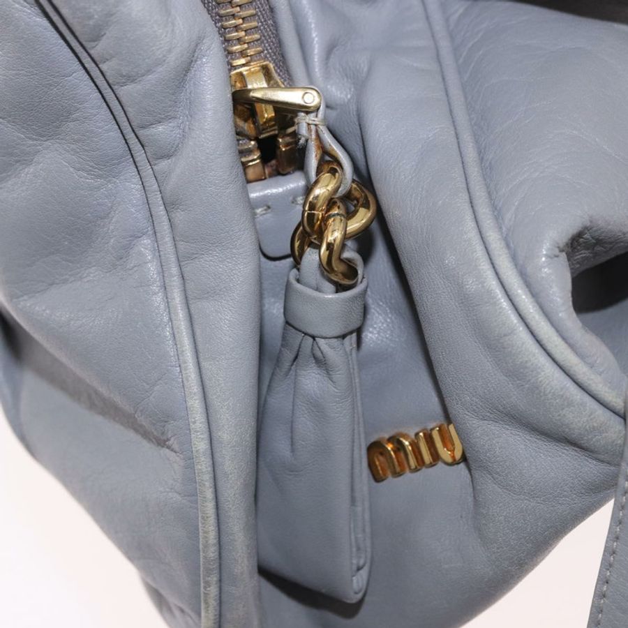 【日本直送】Miu Miu 手提包 皮革 兩用 灰色 金色 正品 187651A-24