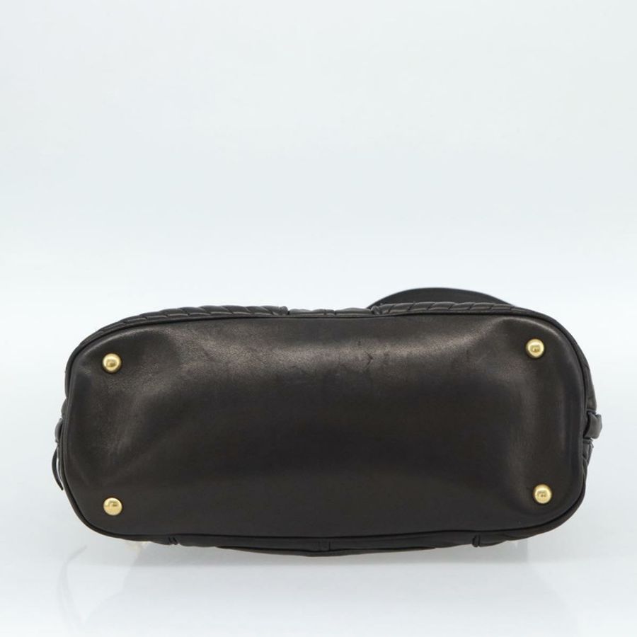 【日本直送】Miu Miu Matelasse 機車手提包 羊皮 2way 黑色 金色 Auth 187637V-4