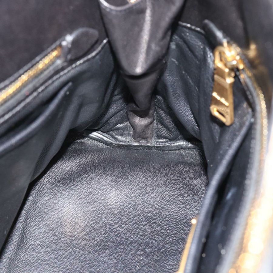 【日本直送】Miu Miu Matelasse 機車手提包 羊皮 2way 黑色 金色 Auth 187637V-22