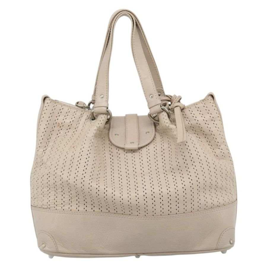 【日本直送】Chloe Kerala 手提包 皮革 米色 銀色 正品 187518V-1