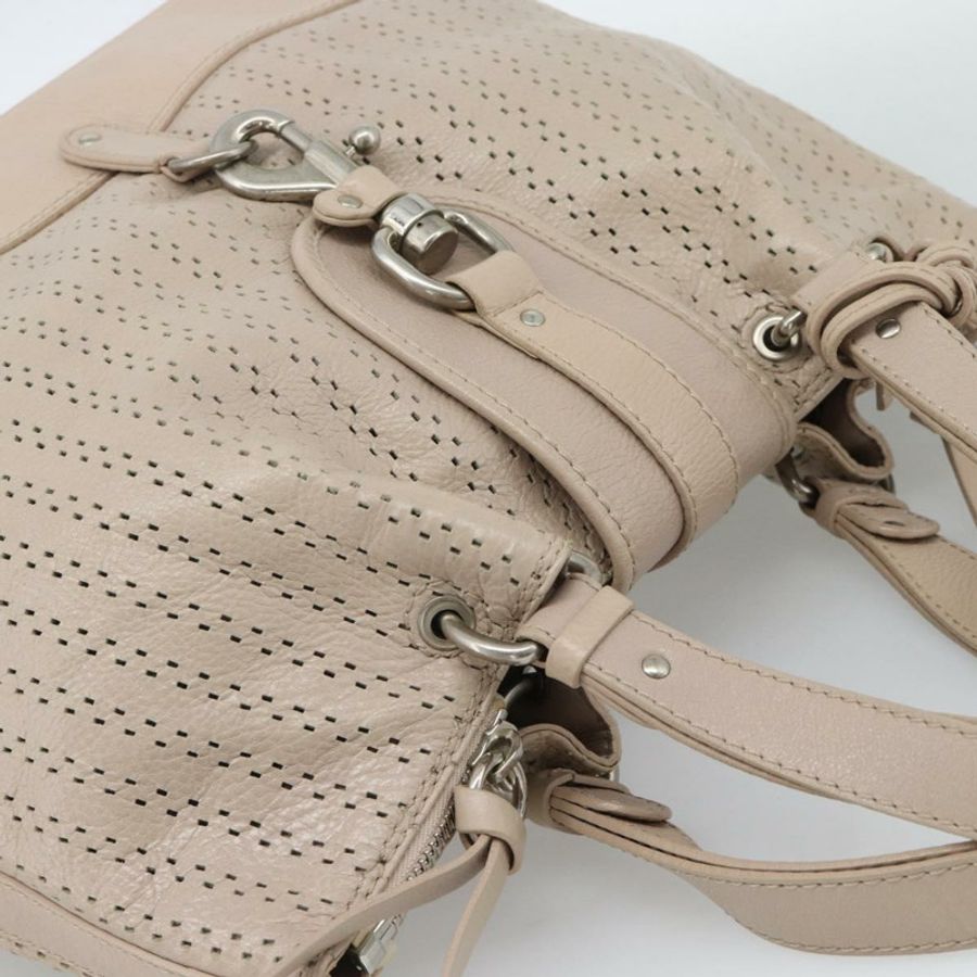 【日本直送】Chloe Kerala 手提包 皮革 米色 銀色 正品 187518V-5