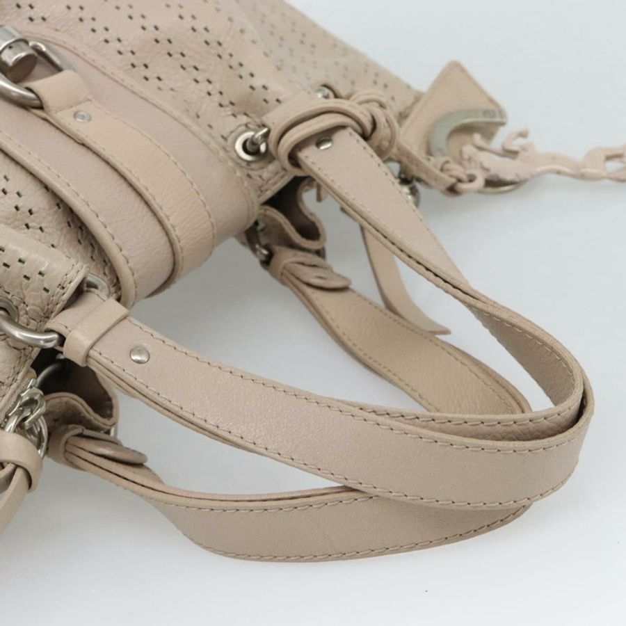 【日本直送】Chloe Kerala 手提包 皮革 米色 銀色 正品 187518V-6