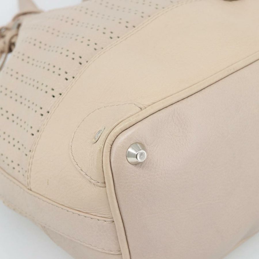【日本直送】Chloe Kerala 手提包 皮革 米色 銀色 正品 187518V-15