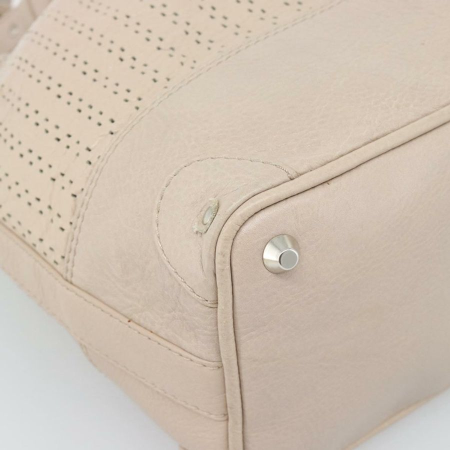 【日本直送】Chloe Kerala 手提包 皮革 米色 銀色 正品 187518V-17