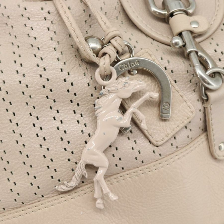 【日本直送】Chloe Kerala 手提包 皮革 米色 銀色 正品 187518V-18