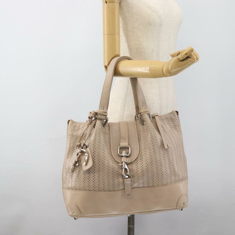 【日本直送】Chloe Kerala 手提包 皮革 米色 銀色 正品 187518V-23