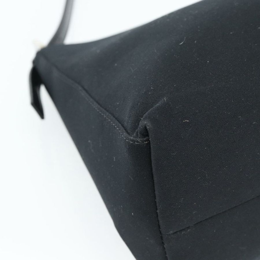 【日本直送】FENDI Mamma Baguette 單肩包 棉質針織布 黑色 銀色 正品 187506V-15