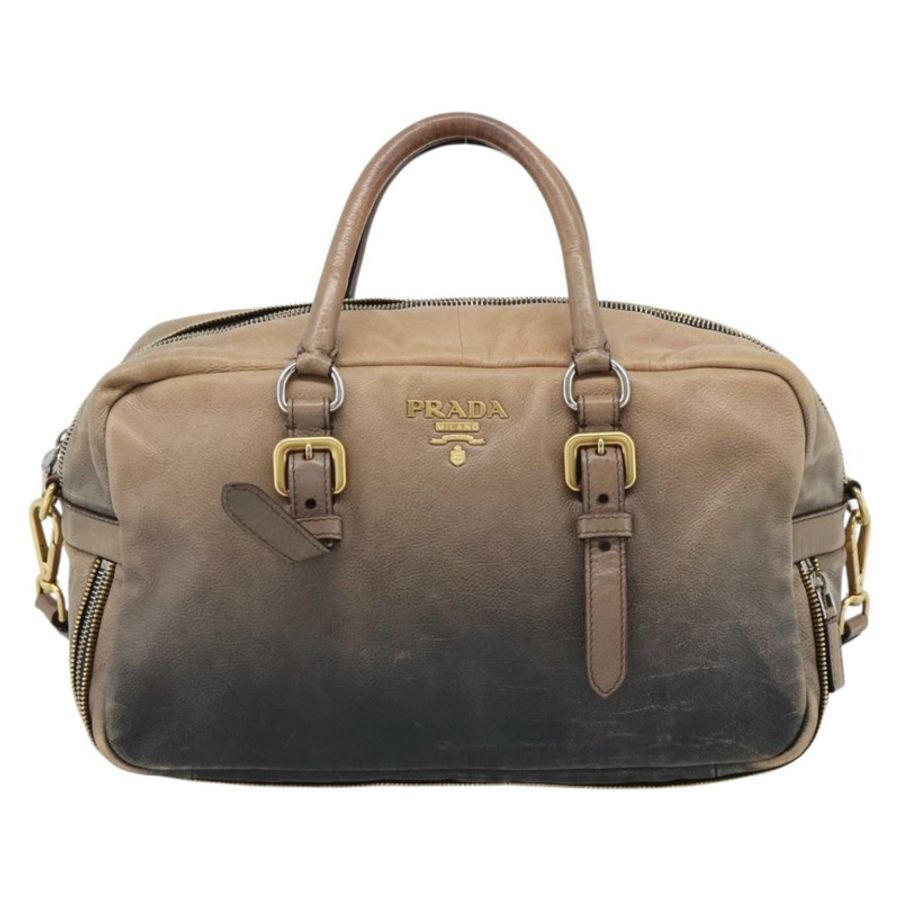 【日本直送】PRADA 手提包 皮革 兩用 米色 金色 正品 187498A-12
